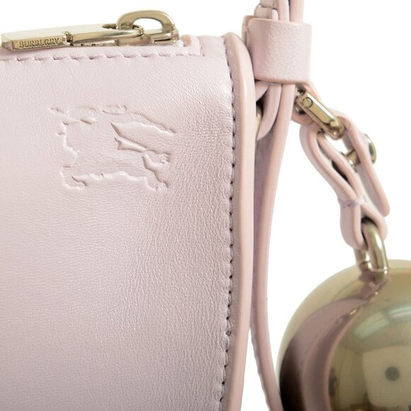 Burberry Women's "Shield Sling" 100% Leather Logo Embossed Handbag Shoulder Bag - Picture 4 of 7